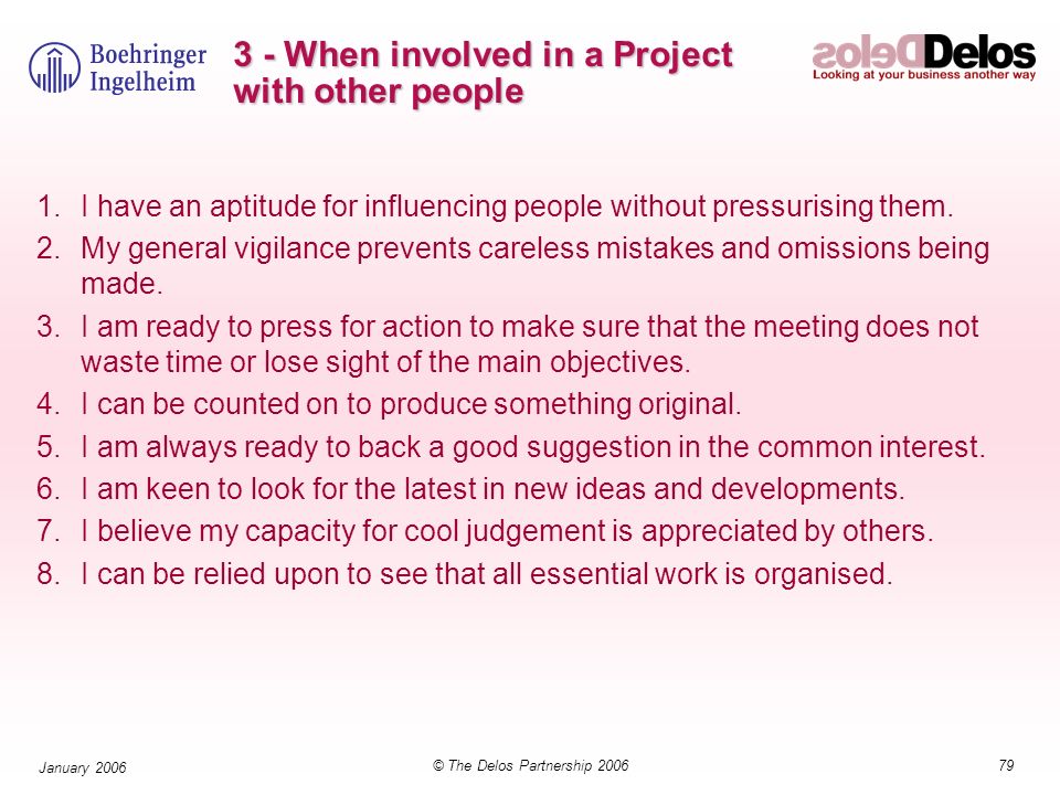 3 - When involved in a Project with other people