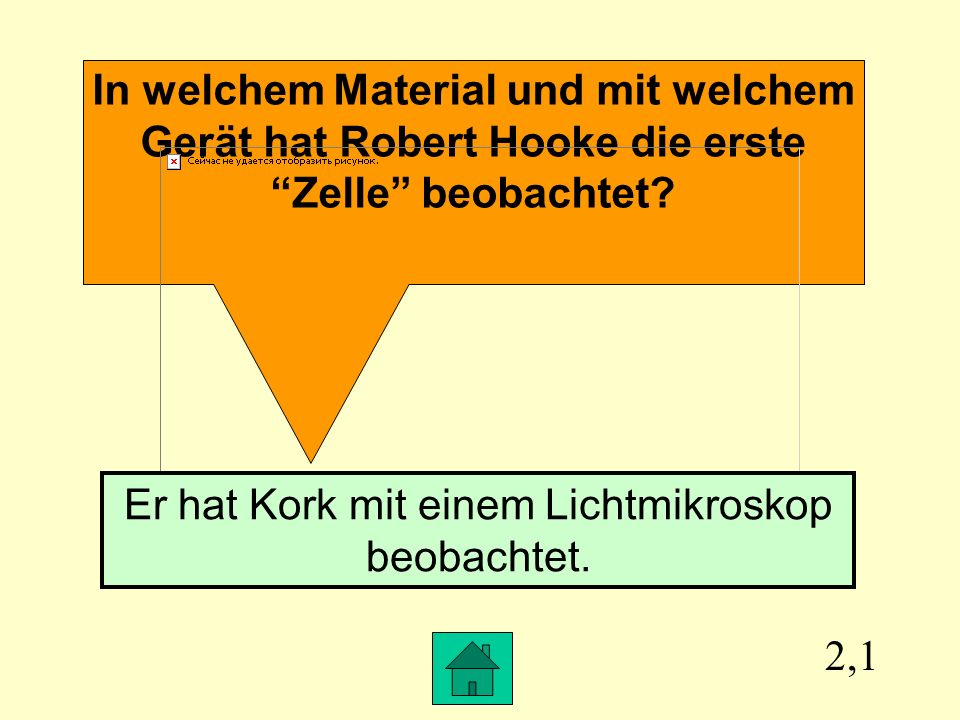 In welchem Material und mit welchem Gerät hat Robert Hooke die erste