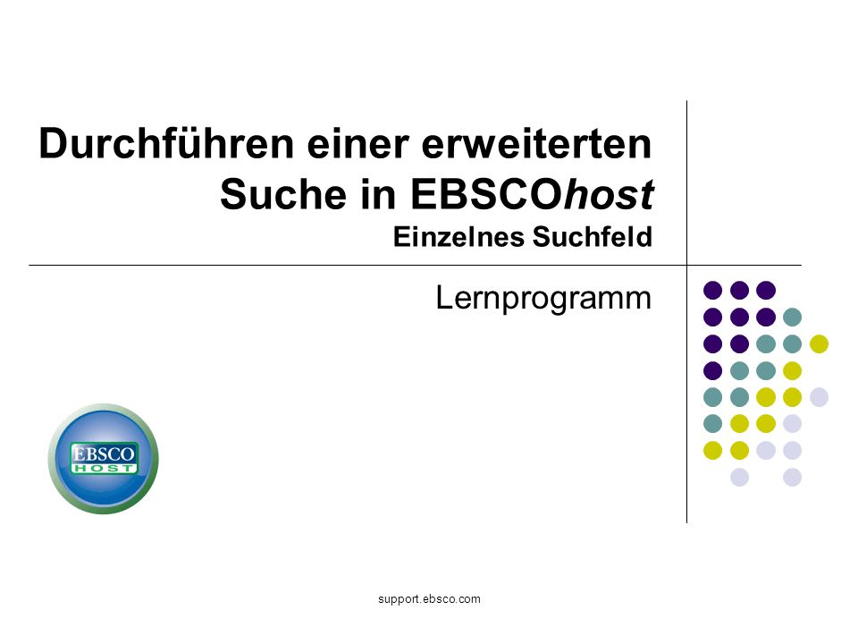 Durchführen einer erweiterten Suche in EBSCOhost Einzelnes Suchfeld