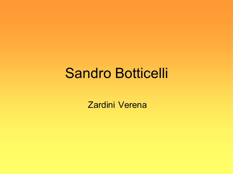 Sandro Botticelli Zardini Verena