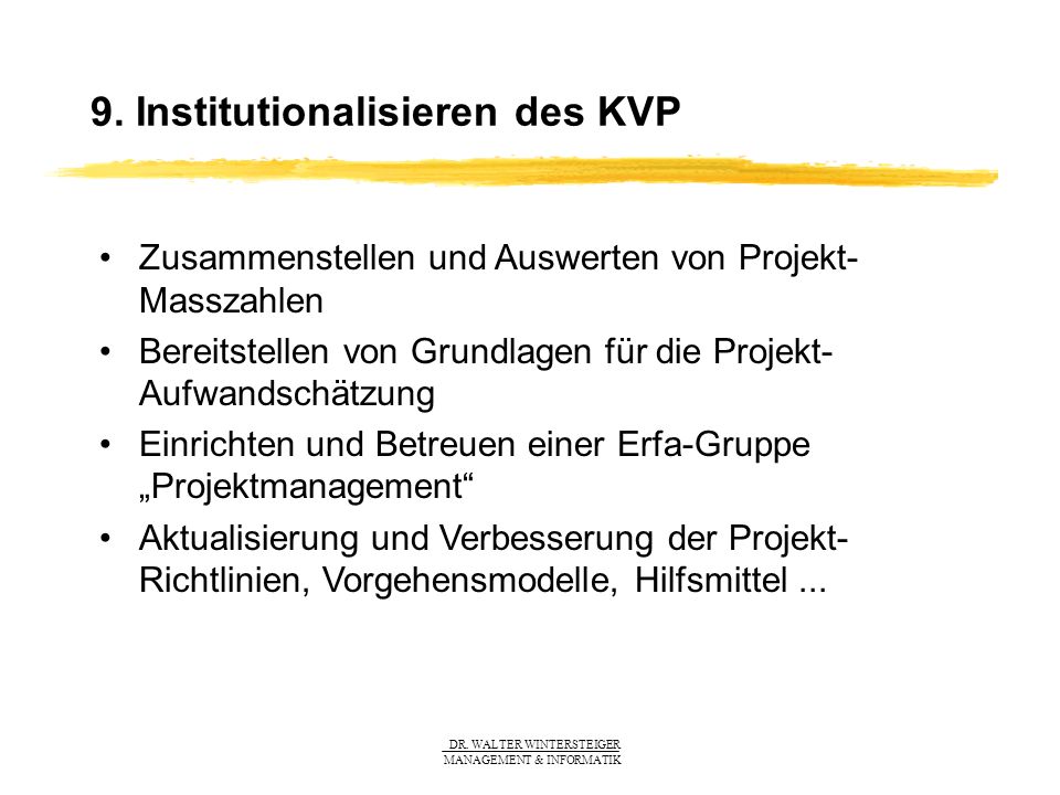 9. Institutionalisieren des KVP