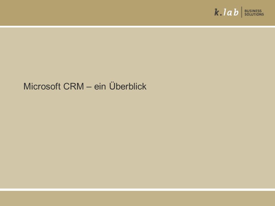 Microsoft CRM – ein Überblick