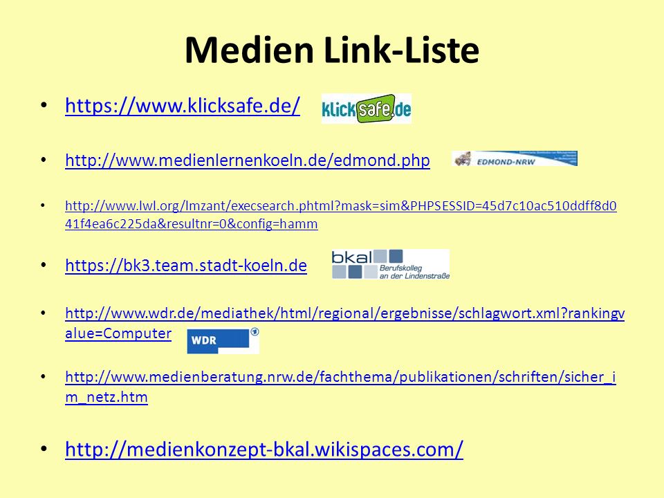 Medien Link-Liste