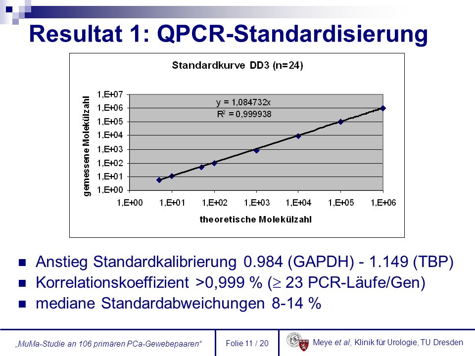 Resultat 1: QPCR-Standardisierung