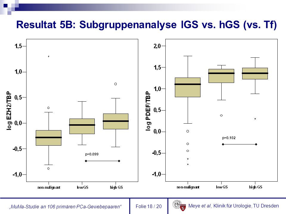 Resultat 5B: Subgruppenanalyse lGS vs. hGS (vs. Tf)
