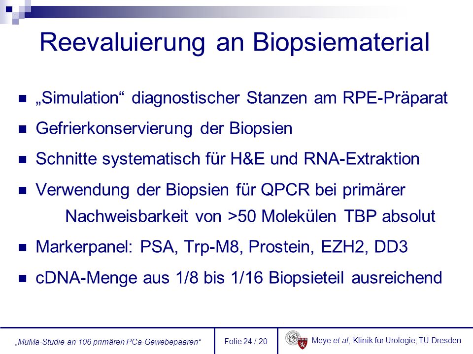 Reevaluierung an Biopsiematerial