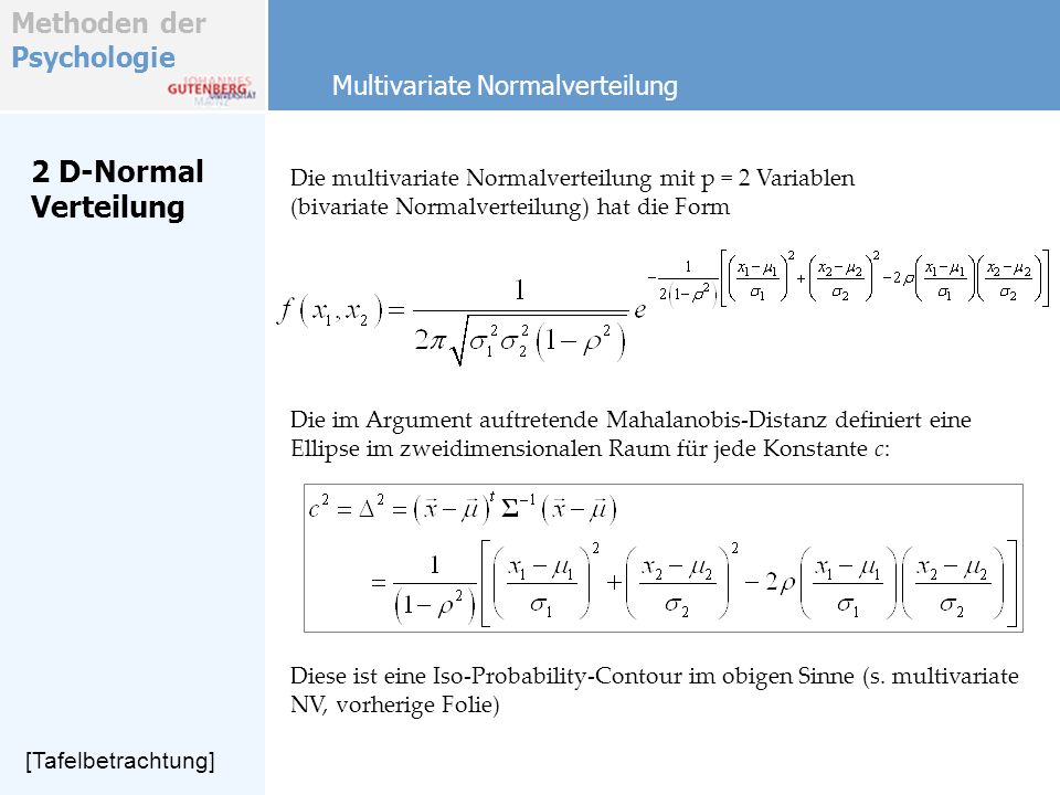 2 D-Normal Verteilung Multivariate Normalverteilung