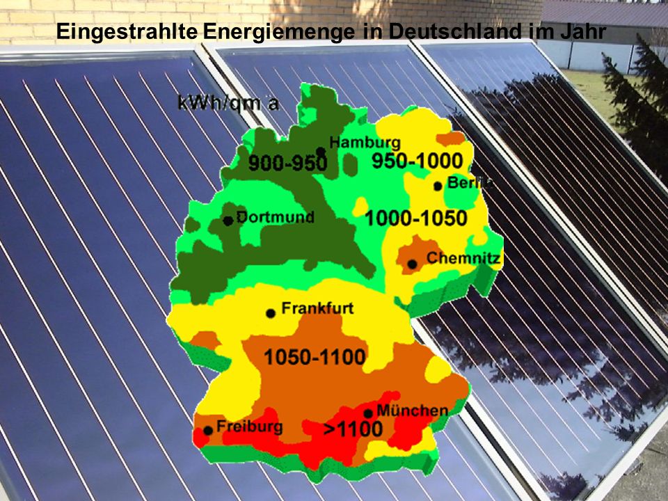 Eingestrahlte Energiemenge in Deutschland im Jahr
