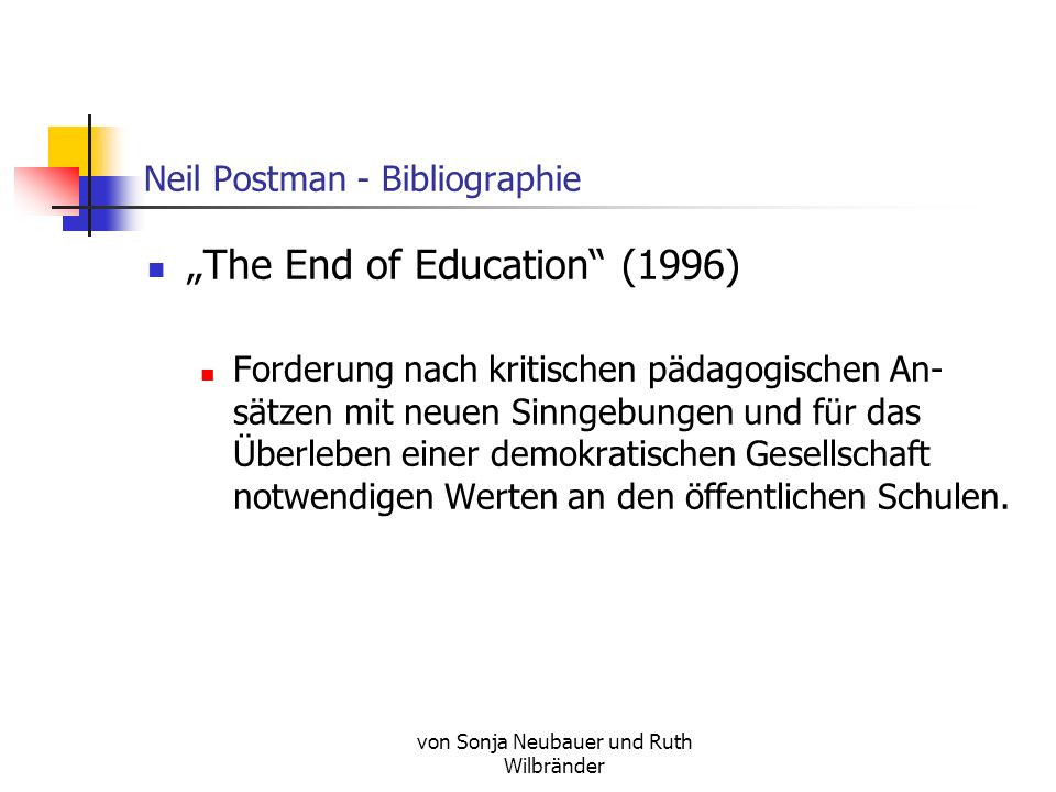Neil Postman - Bibliographie