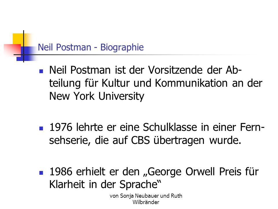 Neil Postman - Biographie