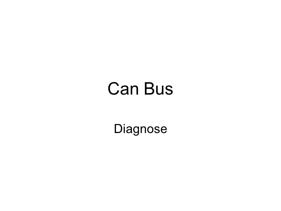 Can Bus Diagnose