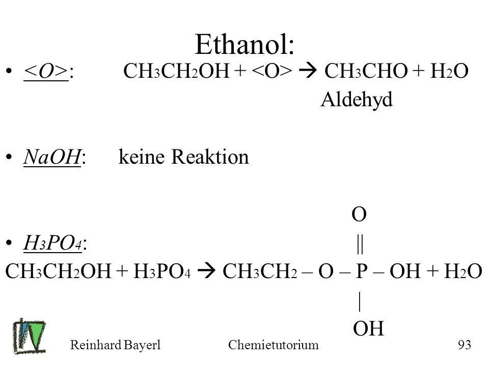 Ethanol: O: CH3CH2OH + O ? 