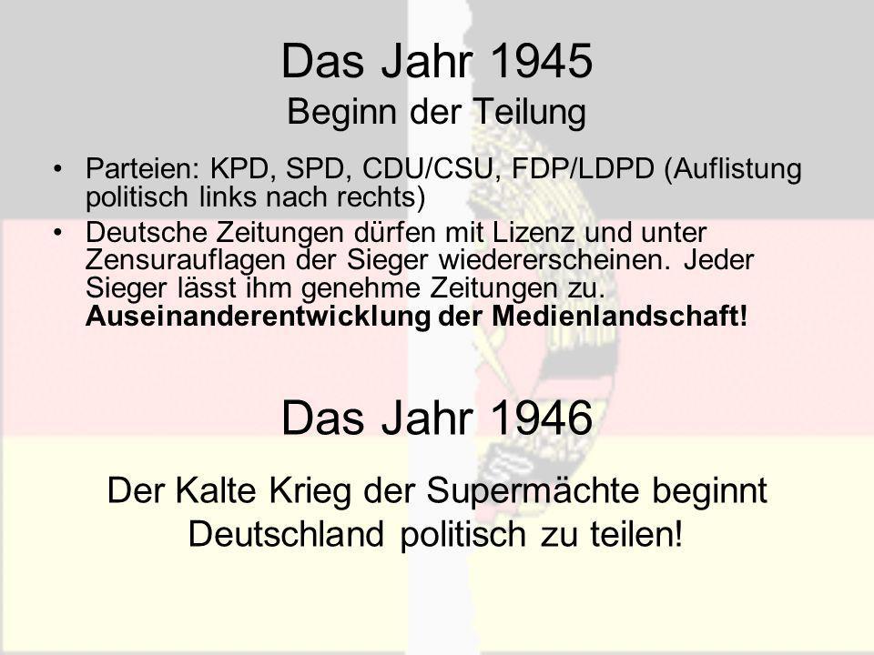 Das Jahr 1945 Beginn der Teilung