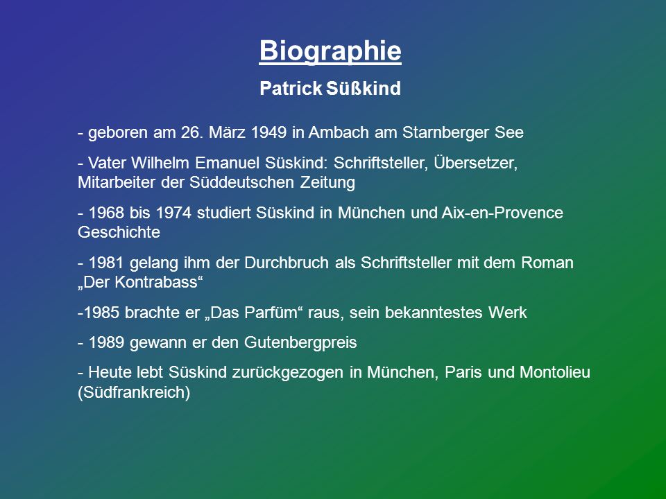 Biographie Patrick Süßkind