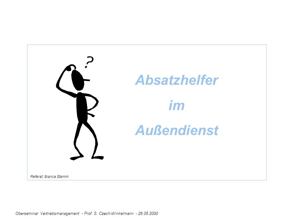 Absatzhelfer im Außendienst