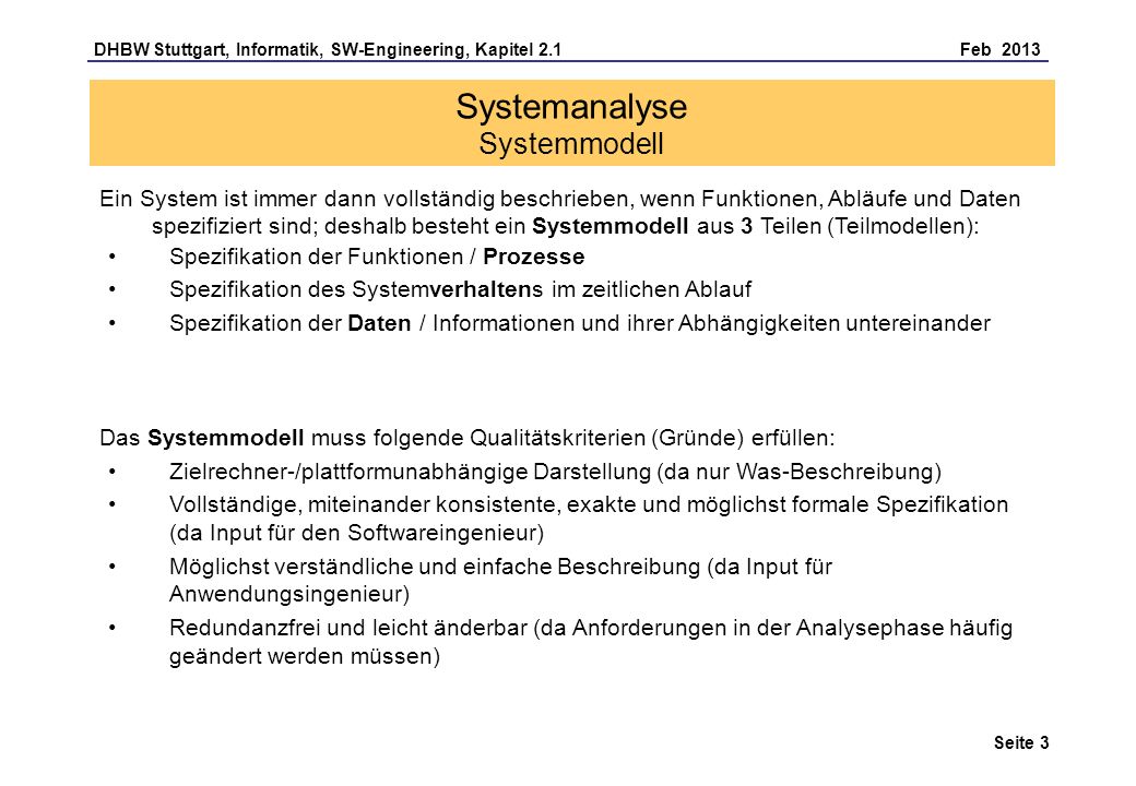 Systemanalyse Systemmodell