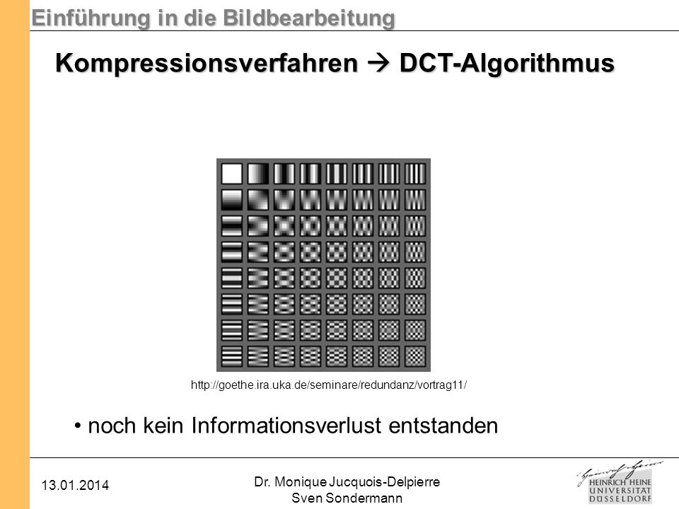 Kompressionsverfahren  DCT-Algorithmus