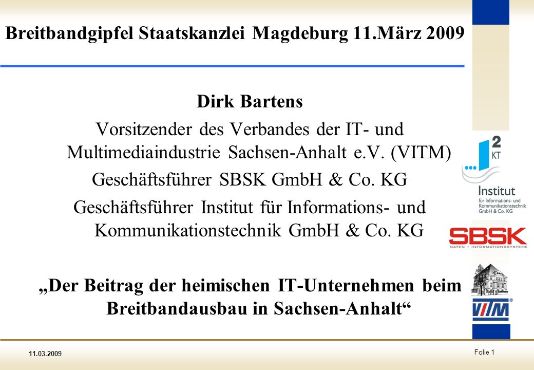 Breitbandgipfel Staatskanzlei Magdeburg 11.März 2009