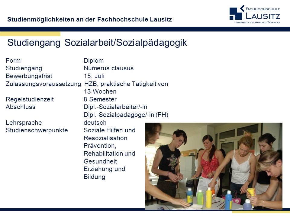 Studiengang Sozialarbeit/Sozialpädagogik
