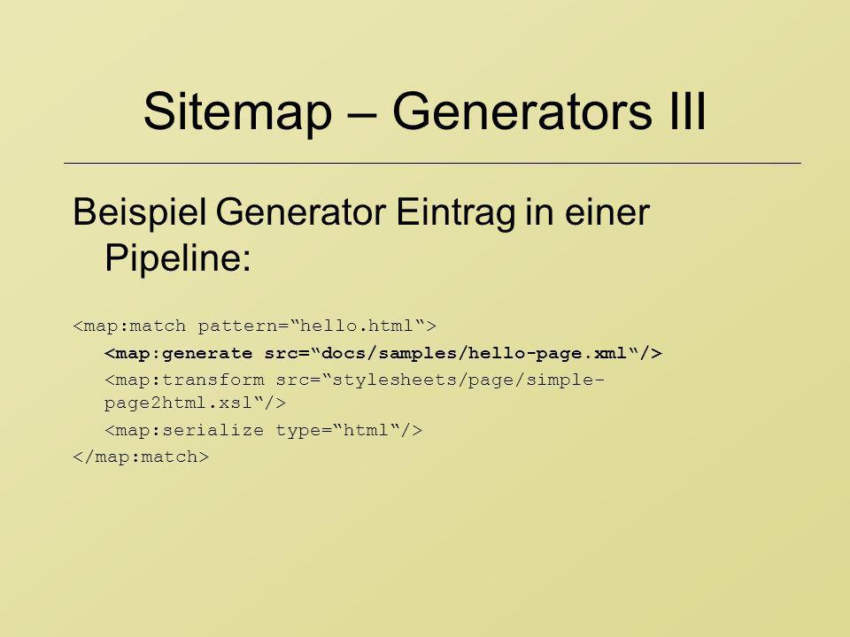 Sitemap – Generators III