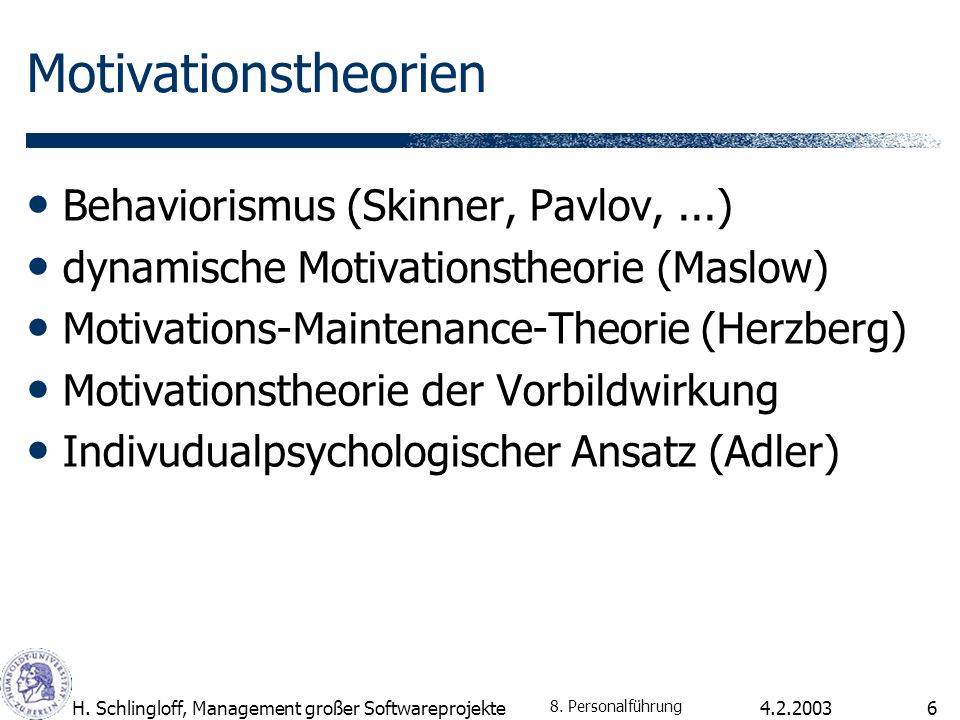 Motivationstheorien Behaviorismus (Skinner, Pavlov, ...)