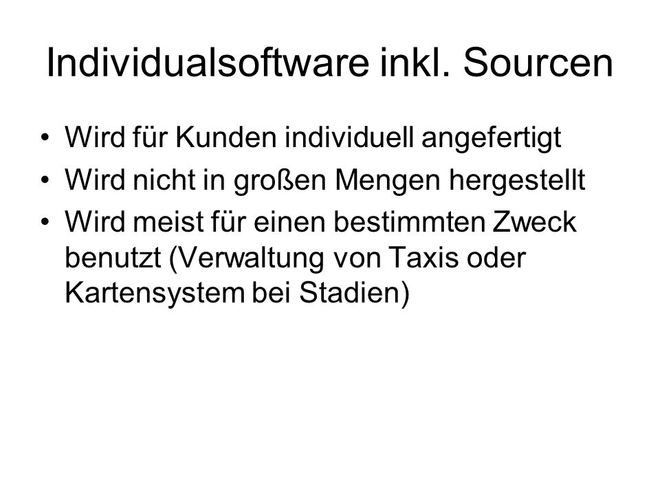 Individualsoftware inkl. Sourcen