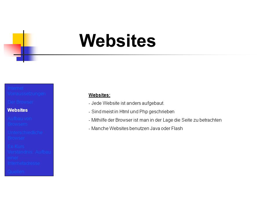 Websites Internet Vorraussetzungen Der Browser Websites
