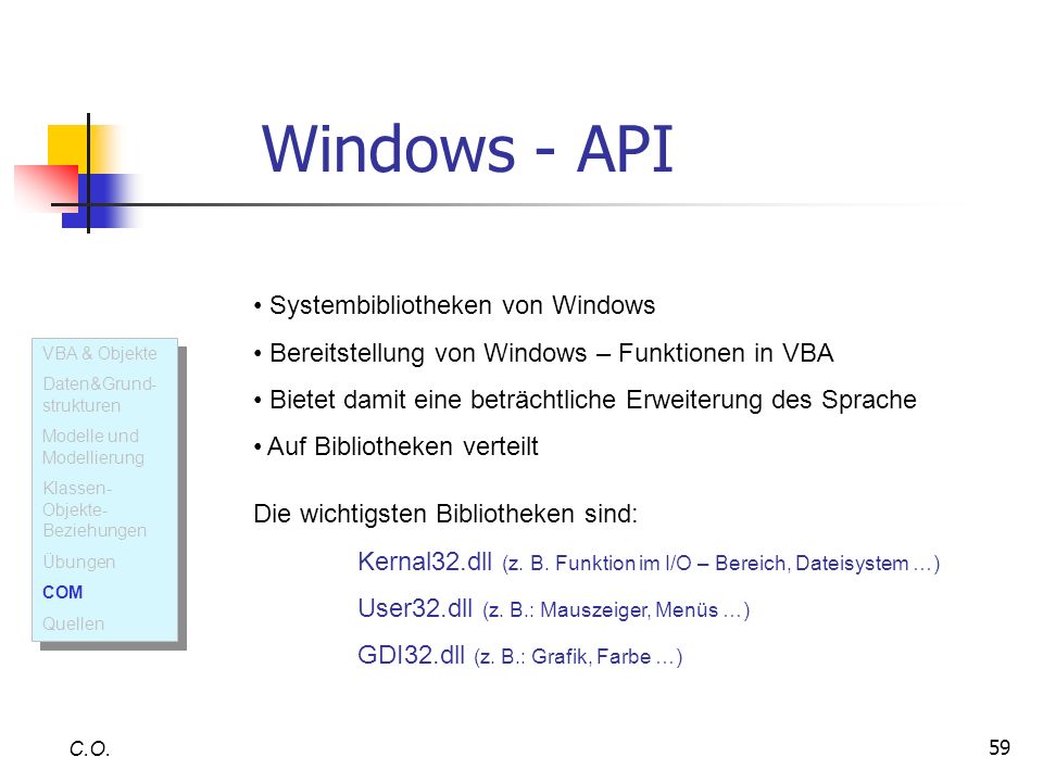 Windows - API Systembibliotheken von Windows