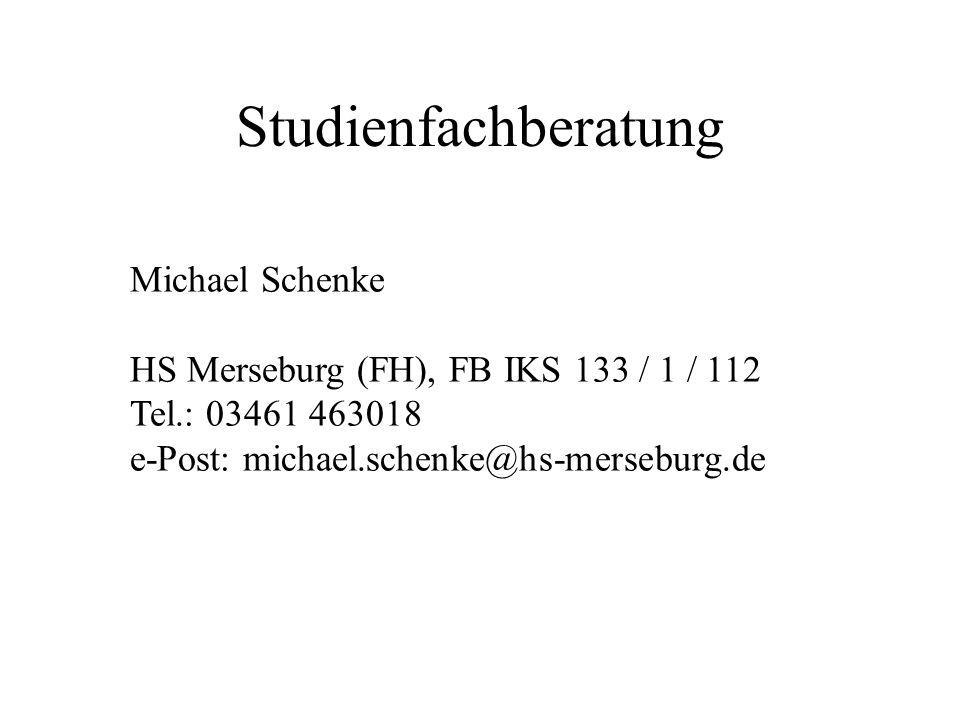 Studienfachberatung Michael Schenke