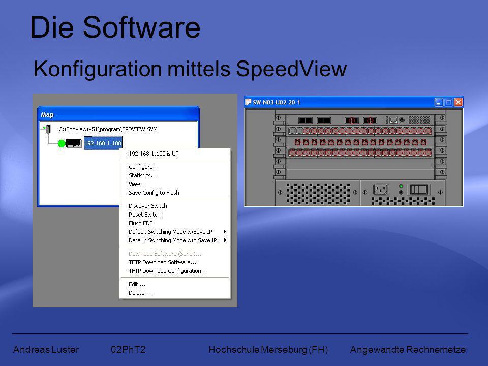 Die Software Konfiguration mittels SpeedView