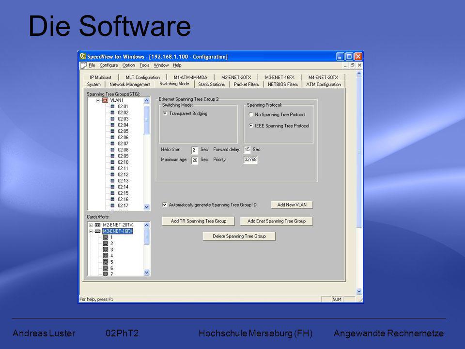 Die Software Andreas Luster 02PhT2 Hochschule Merseburg (FH) Angewandte Rechnernetze