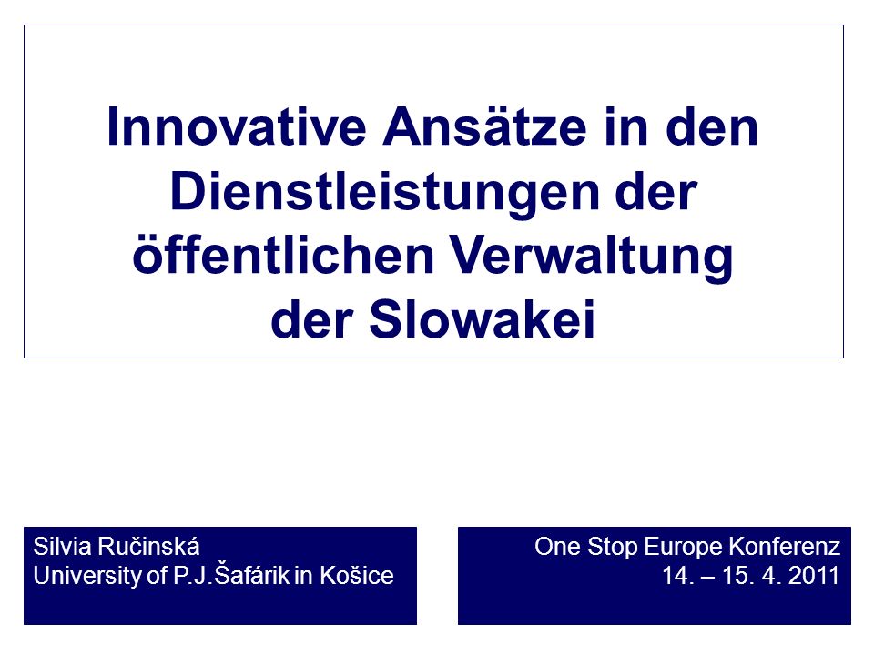 Innovative Ansätze in den Dienstleistungen der öffentlichen Verwaltung