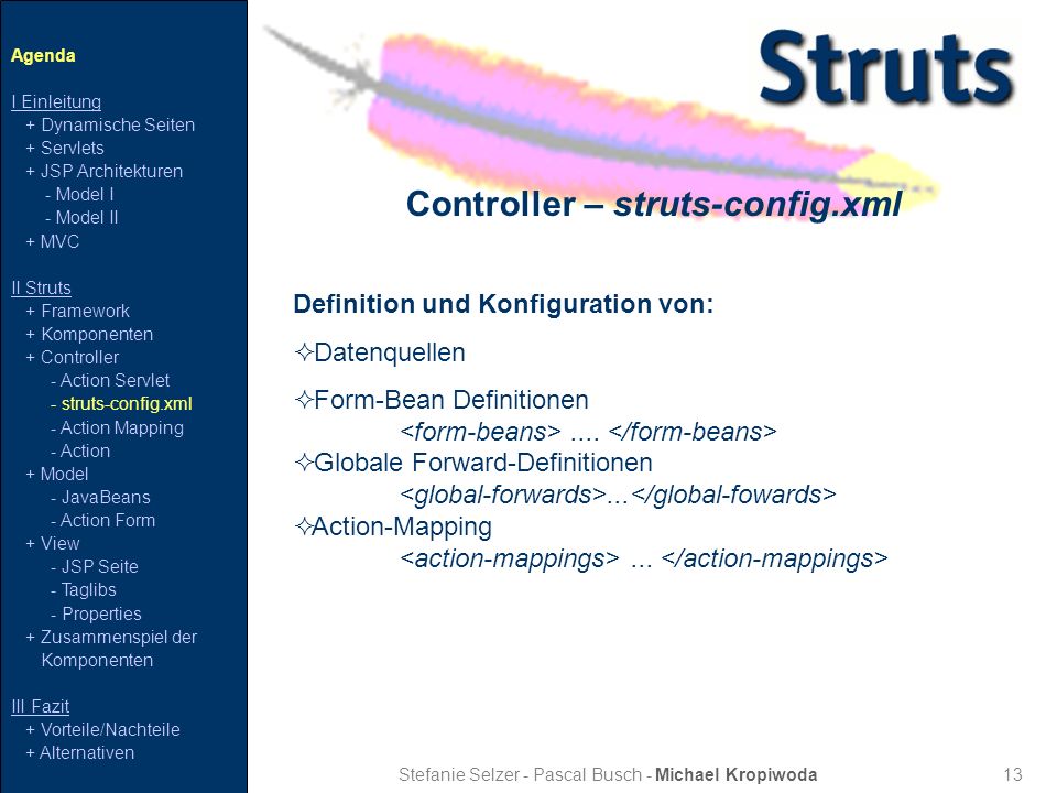 Controller – struts-config.xml