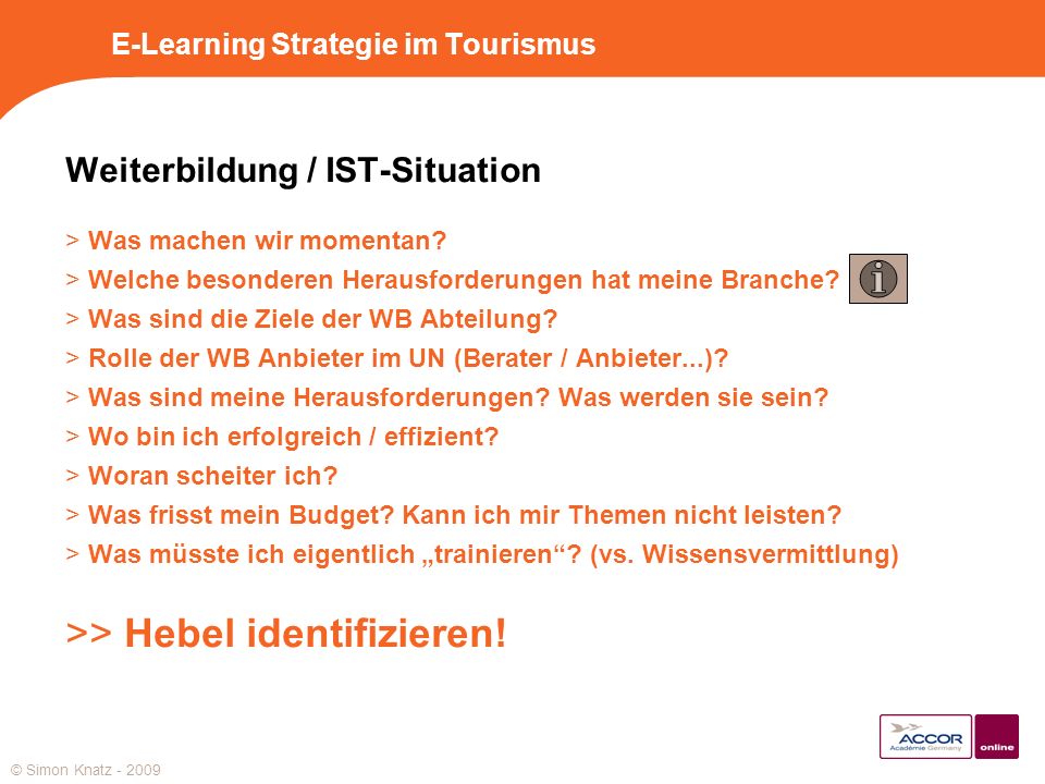 E-Learning Strategie im Tourismus