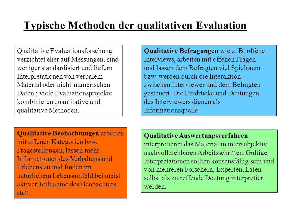 Typische Methoden der qualitativen Evaluation