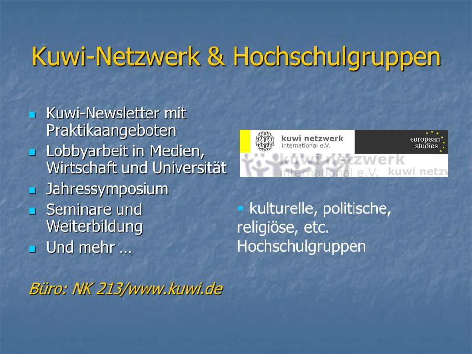 Kuwi-Netzwerk & Hochschulgruppen
