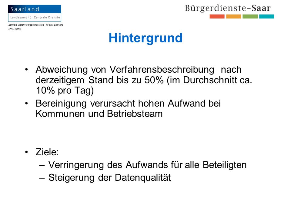 Hintergrund Abweichung von Verfahrensbeschreibung nach derzeitigem Stand bis zu 50% (im Durchschnitt ca. 10% pro Tag)