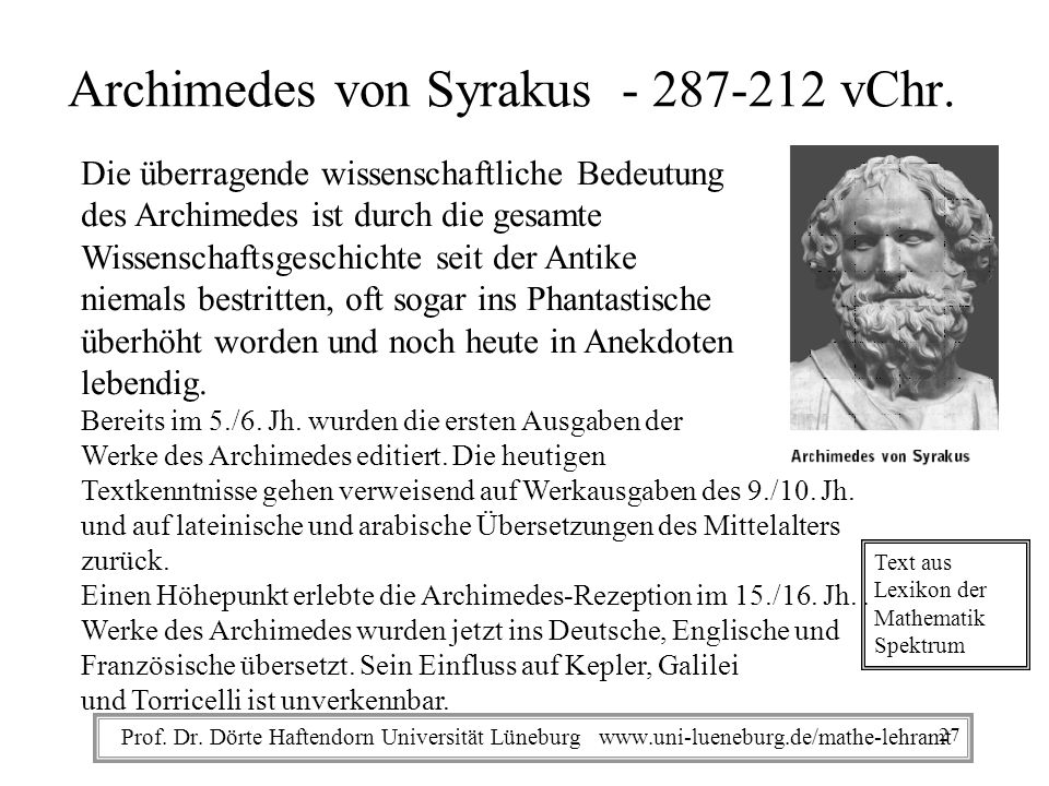 Archimedes von Syrakus vChr.
