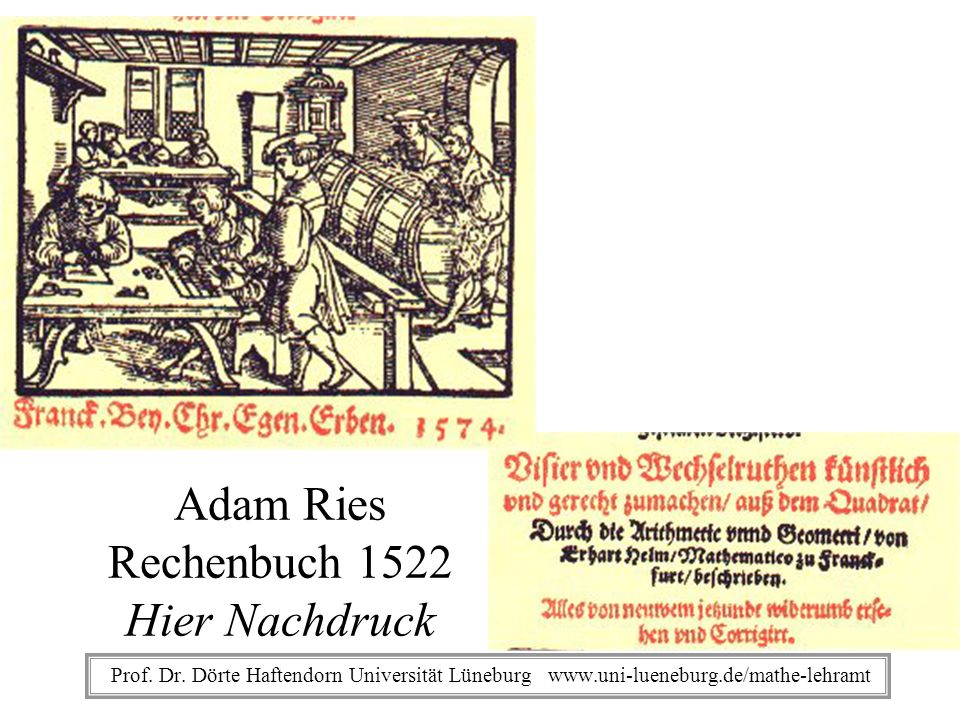 Adam Ries Rechenbuch 1522 Hier Nachdruck
