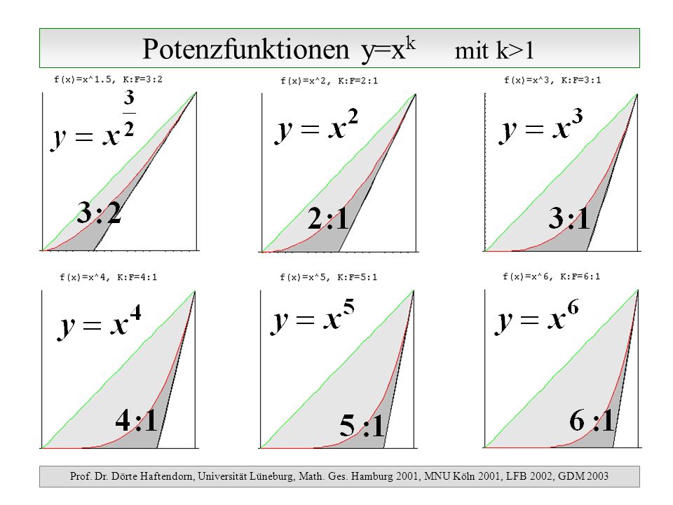 Potenzfunktionen y=xk mit k>1