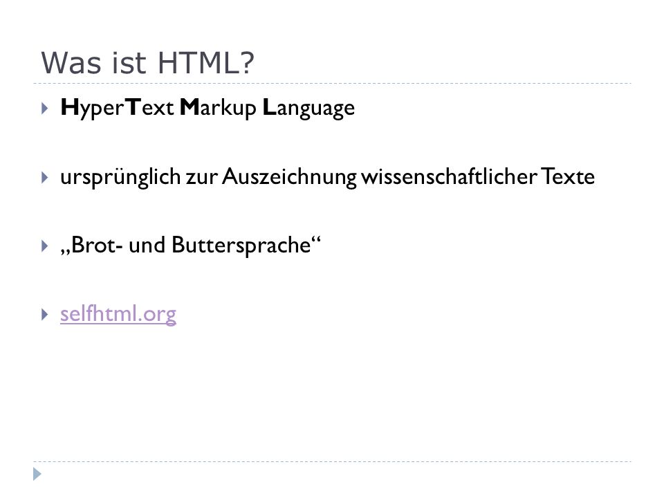Was ist HTML HyperText Markup Language