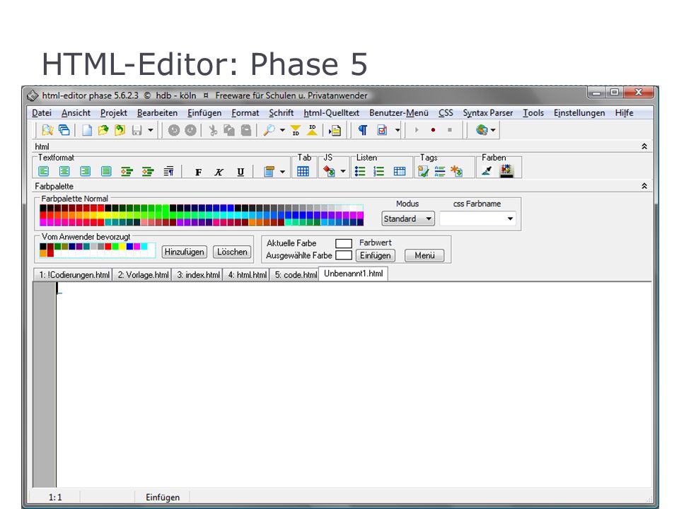 HTML-Editor: Phase 5 Freeware