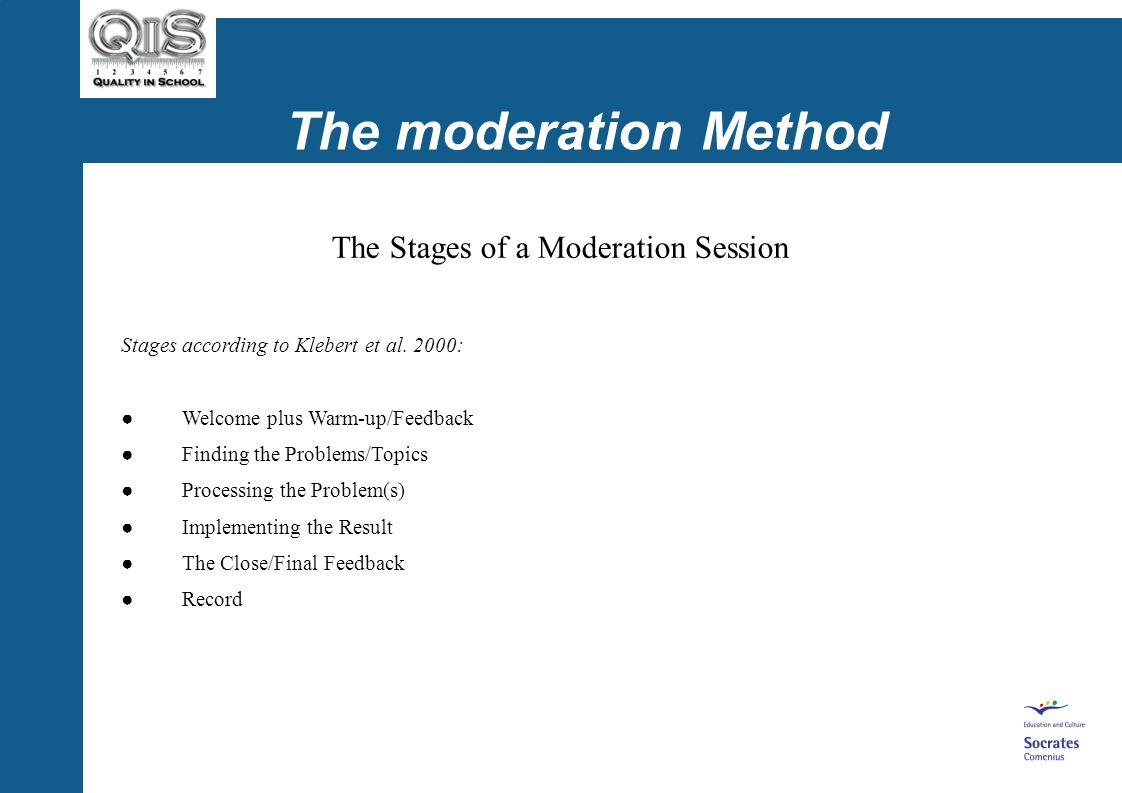 The Stages of a Moderation Session