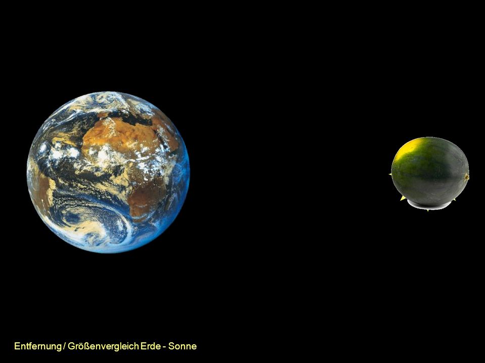 Entfernung / Größenvergleich Erde - Sonne