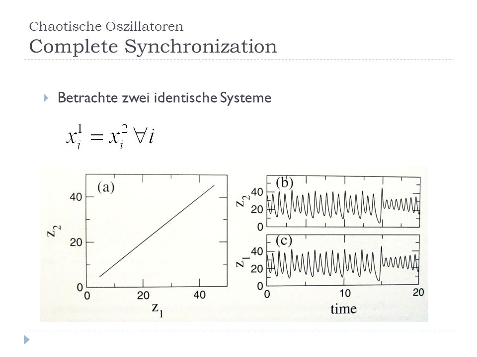 Chaotische Oszillatoren Complete Synchronization