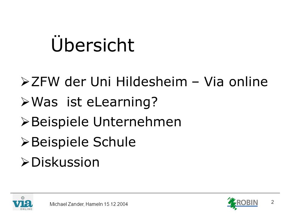 Übersicht ZFW der Uni Hildesheim – Via online Was ist eLearning