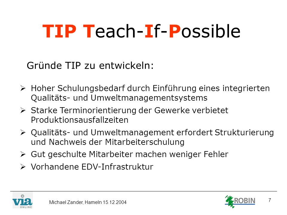 TIP Teach-If-Possible