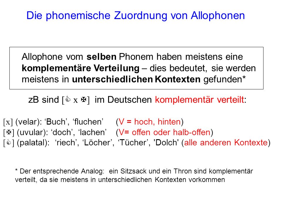 Die phonemische Zuordnung von Allophonen