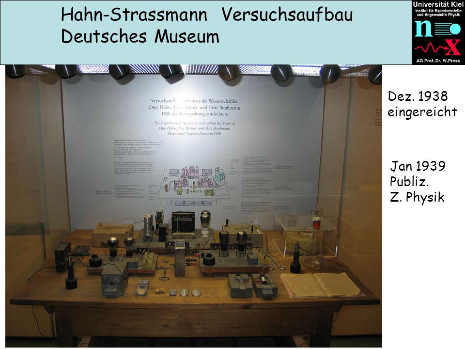 Hahn-Strassmann Versuchsaufbau Deutsches Museum