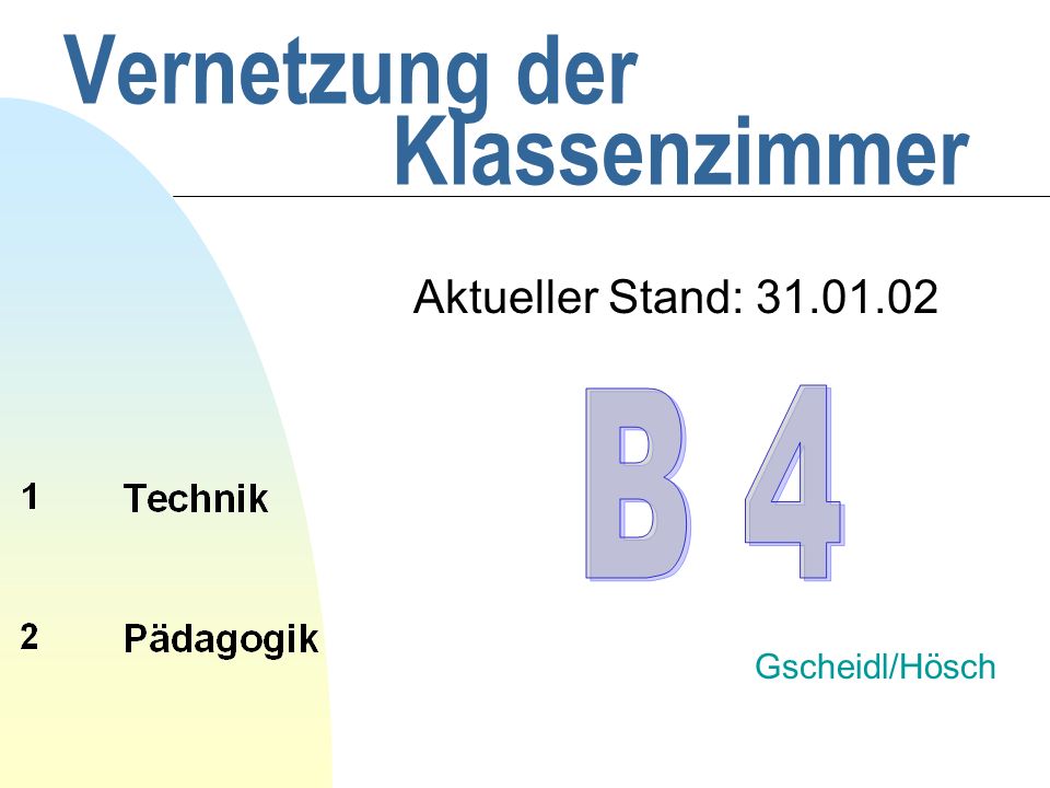 Vernetzung der Klassenzimmer